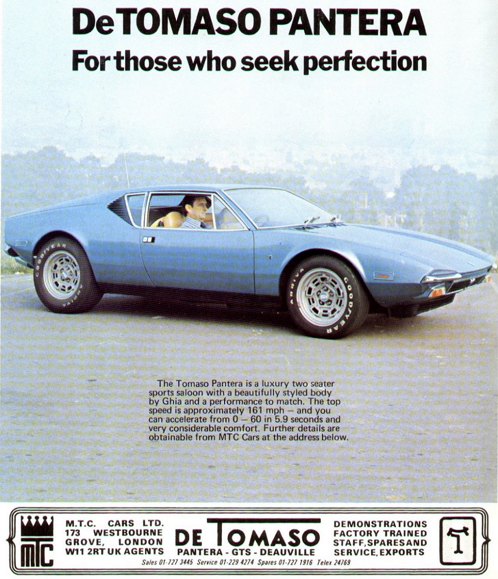 1972 De Tomaso Pantera advert