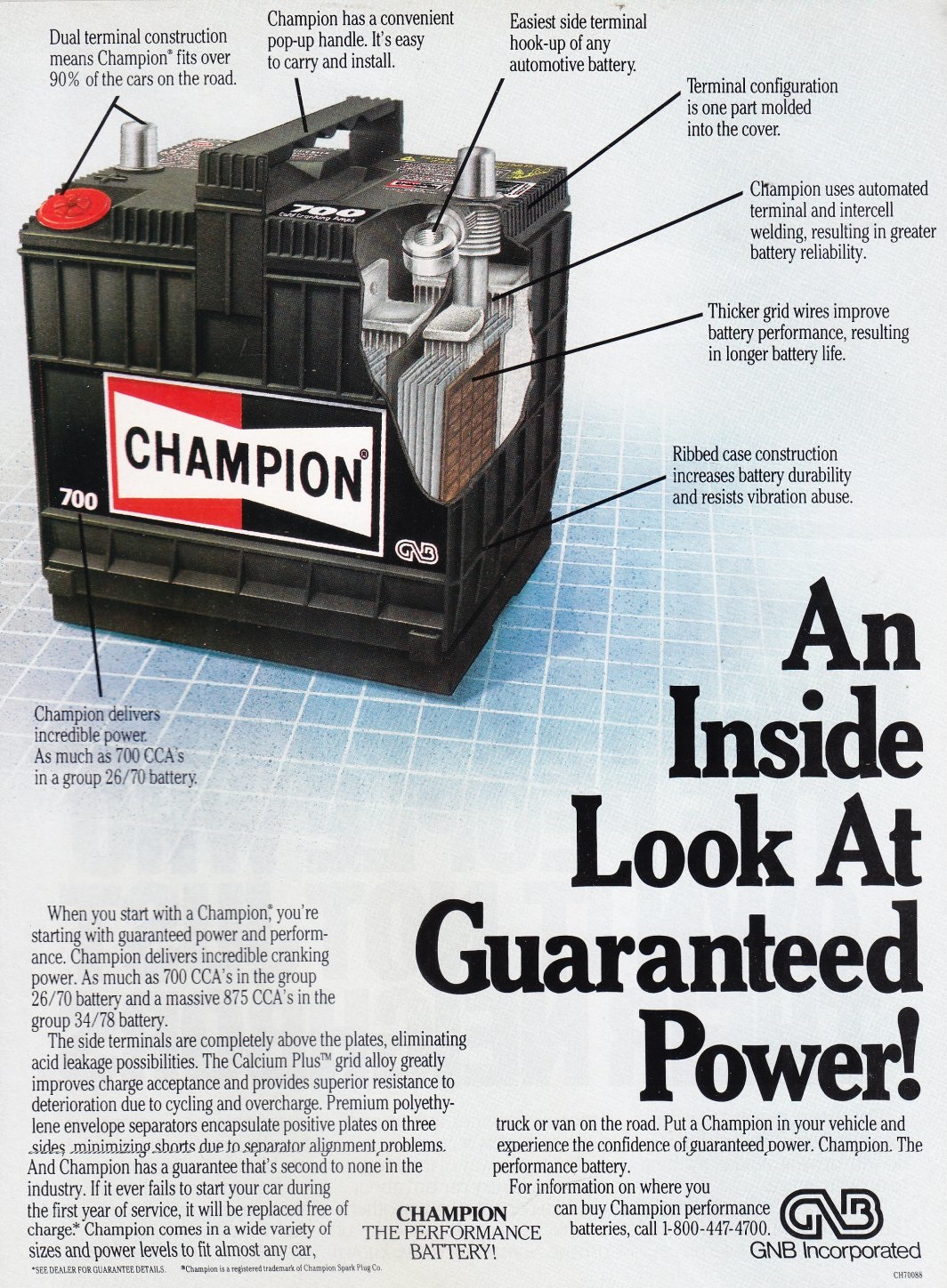 1995 champion battery made by gnb